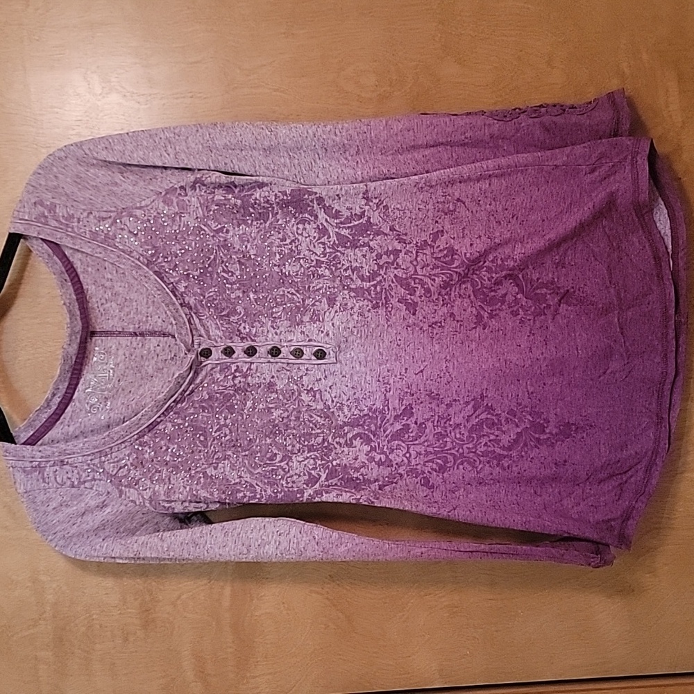 Maurices purple ombre long sleeve top
